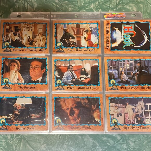 *♪ Topps 1991 Hook Movie Cards 63 Glossy Cards in plastic binder sleeves *♪ - Picture 1 of 6